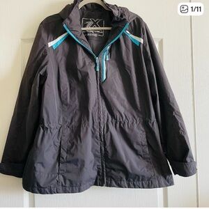 ZeroXposur Womens Activewear Windbreaker Lightweight Parka Jacket Removable Hood